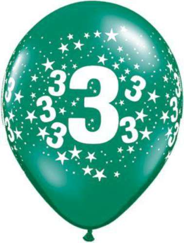 Number 3 Party Balloons - Click Image to Close